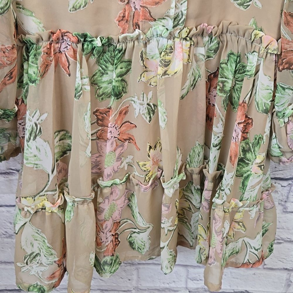 Princess Polly Eden Bloom Floral Babydoll Mini Dress Puff Sleeve Romantic XS - Picture 11 of 13